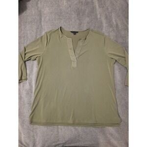 Banana Republic  Green Size L 3/4 Sleeve V Neck Blouse